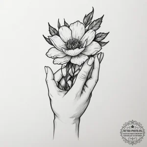 Tattoo sketch: a close-up of marzanna's hand,... - эскиз тату (№1754975873_0, 12.08.2025 05:17) — tattoo-photo.ru
