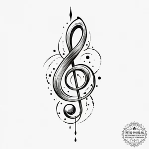 Tattoo design a small, subtle musical note. l... - эскиз тату (№1754976071_0, 12.08.2025 05:21) — tattoo-photo.ru