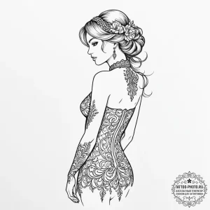 Tattoo design a delicate lace pattern creatin... - эскиз тату (№1754976267_0, 12.08.2025 05:24) — tattoo-photo.ru