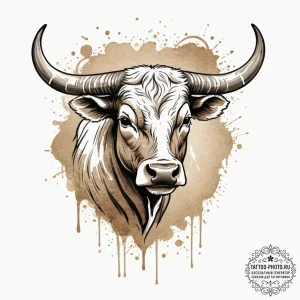 Tattoo design a taurus bull depicted as a pow... - эскиз тату (№1754977475_0, 12.08.2025 05:44) — tattoo-photo.ru