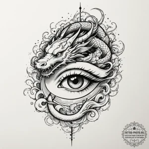 Tattoo design a cybernetic eye with glowing o... - эскиз тату (№1754978285_0, 12.08.2025 05:58) — tattoo-photo.ru