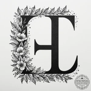 Tattoo sketch a simple initial or name of a l... - эскиз тату (№1754978483_0, 12.08.2025 06:01) — tattoo-photo.ru