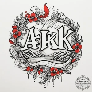 Tattoo design a stylized "afk" text melting i... - эскиз тату (№1754978682_0, 12.08.2025 06:04) — tattoo-photo.ru