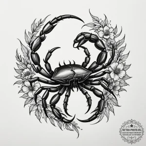 Tattoo design a scorpio scorpion, its body ma... - эскиз тату (№1754980089_0, 12.08.2025 06:28) — tattoo-photo.ru