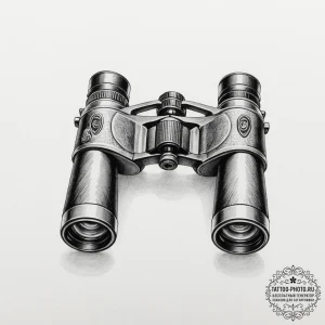 Tattoo sketch a pair of binoculars focused on... - эскиз тату (№1754981280_0, 12.08.2025 06:48) — tattoo-photo.ru