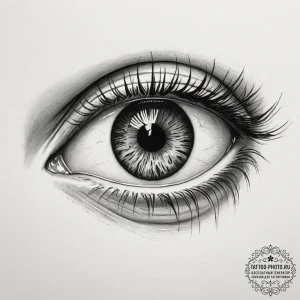 A photorealistic rendering of a human eye, sh... - эскиз тату (№1754982262_0, 12.08.2025 07:04) — tattoo-photo.ru