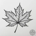 Maple leaf, tattoo line art, black and white… — эскиз тату (№1754986591_0, 12.08.2025 08:16) — tattoo-photo.ru