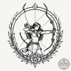 Tattoo sketch a sagittarius archer, the bow i... - эскиз тату (№1754988161_0, 12.08.2025 08:42) — tattoo-photo.ru