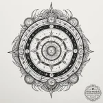 Tattoo design a zodiac symbol as a broken mir… — эскиз тату (№1754989150_0, 12.08.2025 08:59) — tattoo-photo.ru