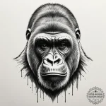 Gorilla, tattoo line art, black outline only,… — эскиз тату (№1754990932_0, 12.08.2025 09:28) — tattoo-photo.ru