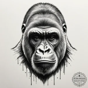 Gorilla, tattoo line art, black outline only,... - эскиз тату (№1754990932_0, 12.08.2025 09:28) — tattoo-photo.ru