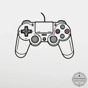 Tattoo design a clean outline of a game contr... - эскиз тату (№1754991133_0, 12.08.2025 09:32) — tattoo-photo.ru