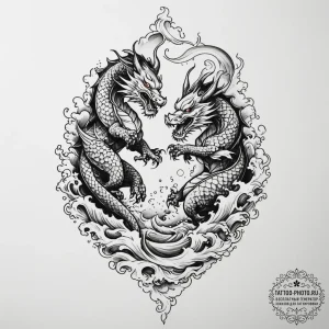 Tattoo sketch a silhouette of two people on a... - эскиз тату (№1754991331_0, 12.08.2025 09:35) — tattoo-photo.ru
