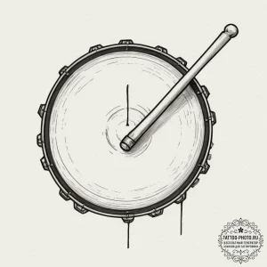 Tattoo sketch a simple drum stick on one, a c... - эскиз тату (№1754993111_0, 12.08.2025 10:05) — tattoo-photo.ru