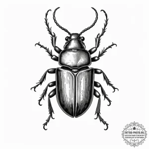 Beetle - эскиз тату (№1754993714_0, 12.08.2025 10:15) — tattoo-photo.ru
