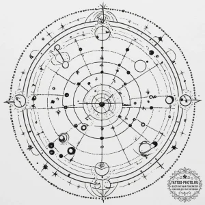 Tattoo design a celestial map with the chosen... - эскиз тату (№1754994508_0, 12.08.2025 10:28) — tattoo-photo.ru