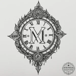 Roman numerals, tattoo line art, realistic bl… — эскиз тату (№1754996112_0, 12.08.2025 10:55) — tattoo-photo.ru