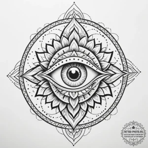 Tattoo sketch a cosmic eye that sees all, sym… — эскиз тату (№1754996318_0, 12.08.2025 10:58) — tattoo-photo.ru