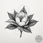 A single cotton plant boll, tattoo line art,… — эскиз тату (№1754997114_0, 12.08.2025 11:11) — tattoo-photo.ru