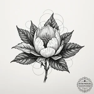 A single cotton plant boll, tattoo line art,… — эскиз тату (№1754997114_0, 12.08.2025 11:11) — tattoo-photo.ru