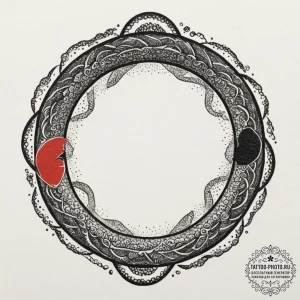 Tattoo sketch a stylized ‘ouroboros’ for eter… — эскиз тату (№1754997536_0, 12.08.2025 11:18) — tattoo-photo.ru