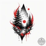 Spruce, ink illustration for tattoo, trash po… — эскиз тату (№1754997936_0, 12.08.2025 11:25) — tattoo-photo.ru