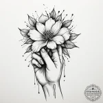 Tattoo sketch a woman’s hand gently caressing… — эскиз тату (№1754998134_0, 12.08.2025 11:28) — tattoo-photo.ru