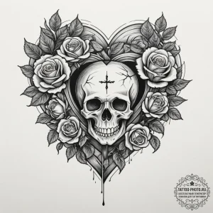 Tattoo design a knitting needle and yarn form... - эскиз тату (№1754999956_0, 12.08.2025 11:59) — tattoo-photo.ru