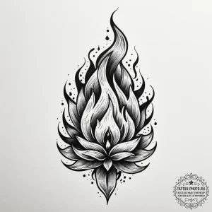 Fire, ink illustration for tattoo, black and... - эскиз тату (№1755002033_0, 12.08.2025 12:33) — tattoo-photo.ru