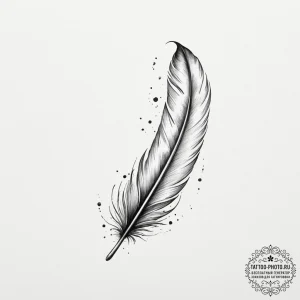Tattoo design a floating feather with subtle... - эскиз тату (№1755004027_0, 12.08.2025 13:07) — tattoo-photo.ru