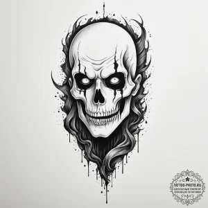 Tattoo design a ghostly specter emerging from... - эскиз тату (№1755005408_0, 12.08.2025 13:30) — tattoo-photo.ru
