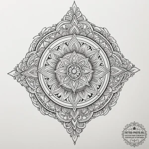 Tattoo sketch an intricate mosaic pattern in... - эскиз тату (№1755006791_0, 12.08.2025 13:53) — tattoo-photo.ru