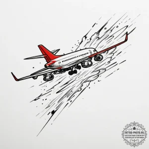 A close-up of the condensation trail left by... - эскиз тату (№1755007389_0, 12.08.2025 14:03) — tattoo-photo.ru