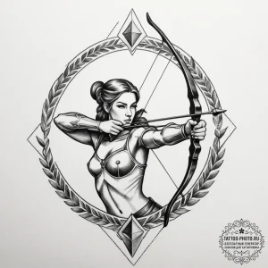 Tattoo sketch a sagittarius archer, captured... - эскиз тату (№1755008574_0, 12.08.2025 14:22) — tattoo-photo.ru