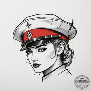 Tattoo sketch a generic military cap or beret... - эскиз тату (№1755008969_0, 12.08.2025 14:29) — tattoo-photo.ru