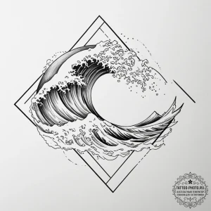 Tattoo sketch a subtle "wave" of emotion movi... - эскиз тату (№1755010569_0, 12.08.2025 14:56) — tattoo-photo.ru