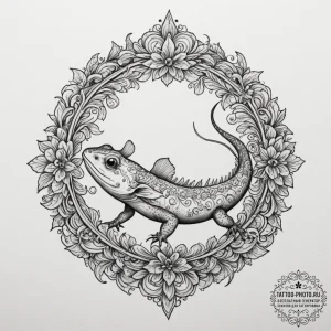Axolotl, artistic tattoo sketch, black and gr... - эскиз тату (№1755012985_0, 12.08.2025 15:36) — tattoo-photo.ru