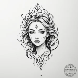 Tattoo sketch an abstract representation of r... - эскиз тату (№1755013182_0, 12.08.2025 15:39) — tattoo-photo.ru