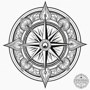Tattoo sketch a classic 'compass rose' for gu... - эскиз тату (№1755013380_0, 12.08.2025 15:43) — tattoo-photo.ru