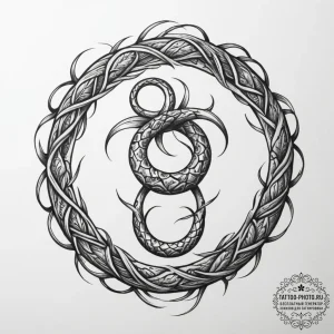 Uroboros - эскиз тату (№1755014778_0, 12.08.2025 16:06) — tattoo-photo.ru