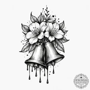 Bells (flower), tattoo sketch design, black a… — эскиз тату (№1755019934_0, 12.08.2025 17:32) — tattoo-photo.ru