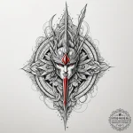 Tattoo sketch a spartan spear with an abstrac… — эскиз тату (№1755021157_0, 12.08.2025 17:52) — tattoo-photo.ru