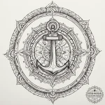 Anchor, artistic tattoo sketch, sepia tone sk… — эскиз тату (№1755021557_0, 12.08.2025 17:59) — tattoo-photo.ru