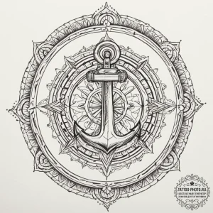 Anchor, artistic tattoo sketch, sepia tone sk… — эскиз тату (№1755021557_0, 12.08.2025 17:59) — tattoo-photo.ru