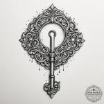 Tattoo design a delicate key or keyhole., art… — эскиз тату (№1755021962_0, 12.08.2025 18:06) — tattoo-photo.ru