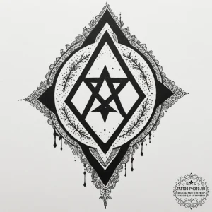 58. tattoo sketch: "mir" rune subtly incorpor... - эскиз тату (№1755023974_0, 12.08.2025 18:39) — tattoo-photo.ru