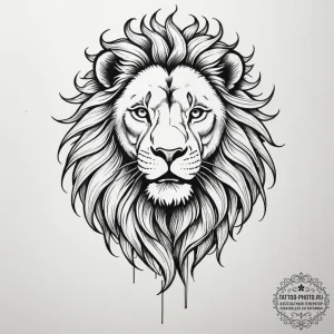 Tattoo sketch a leo lion, rendered with raw,... - эскиз тату (№1755024375_0, 12.08.2025 18:46) — tattoo-photo.ru