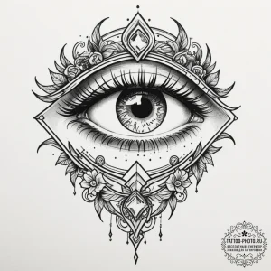 Tattoo design a gamer's eye with a pixelated... - эскиз тату (№1755024773_0, 12.08.2025 18:52) — tattoo-photo.ru