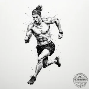 Tattoo sketch a strong, athletic figure in a... - эскиз тату (№1755025769_0, 12.08.2025 19:09) — tattoo-photo.ru