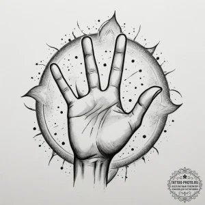 Tattoo design a delicate hand reaching out to... - эскиз тату (№1755027573_0, 12.08.2025 19:39) — tattoo-photo.ru